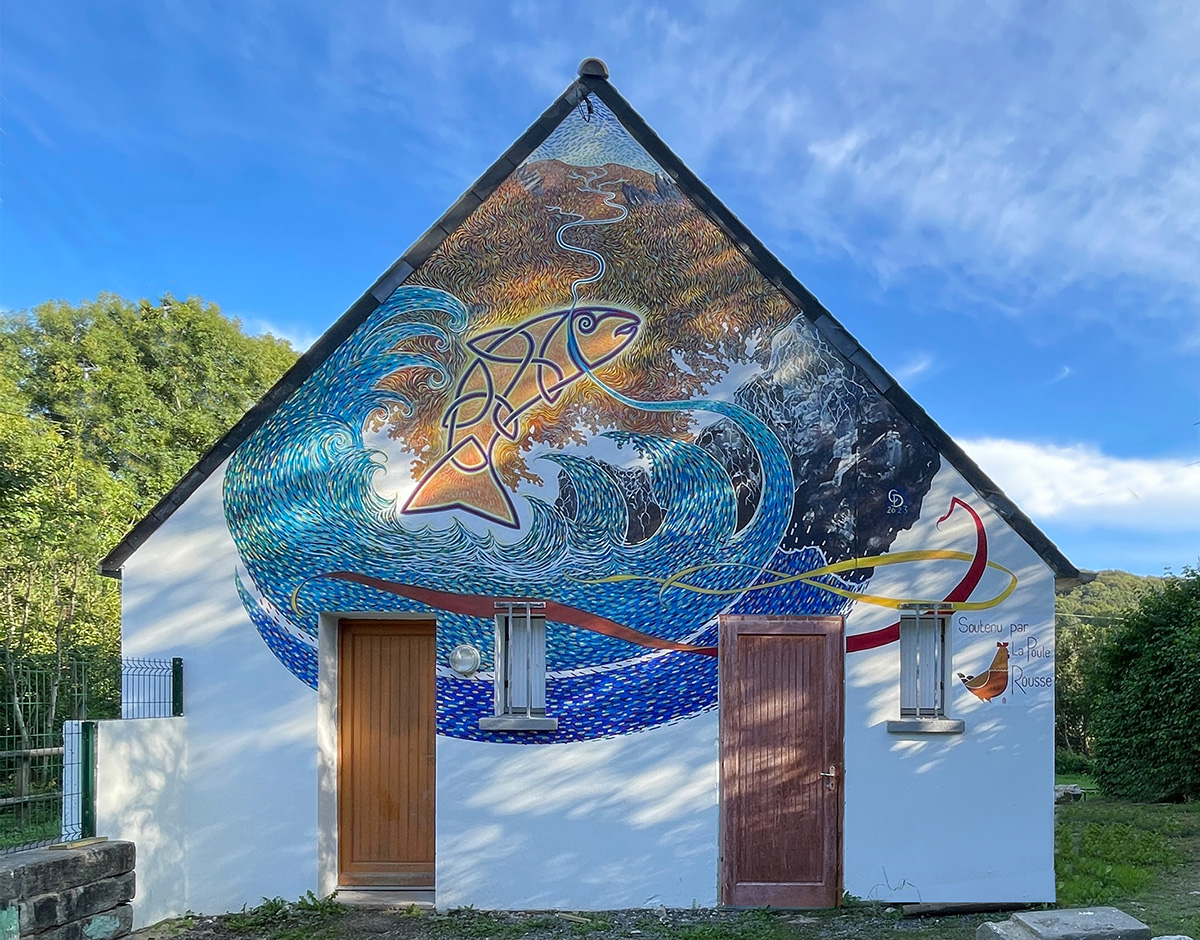 La fresque de la station de comptage des poissons migrateurs de Kerhamon